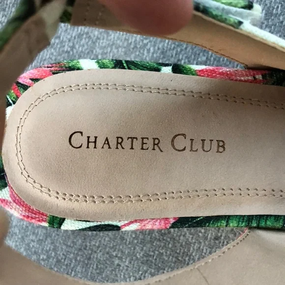 NWOT! - CHARTER CLUB ‘Samiee’ Slingback Espadrille Peep Toe Wedge Sandals - Picture 5 of 13
